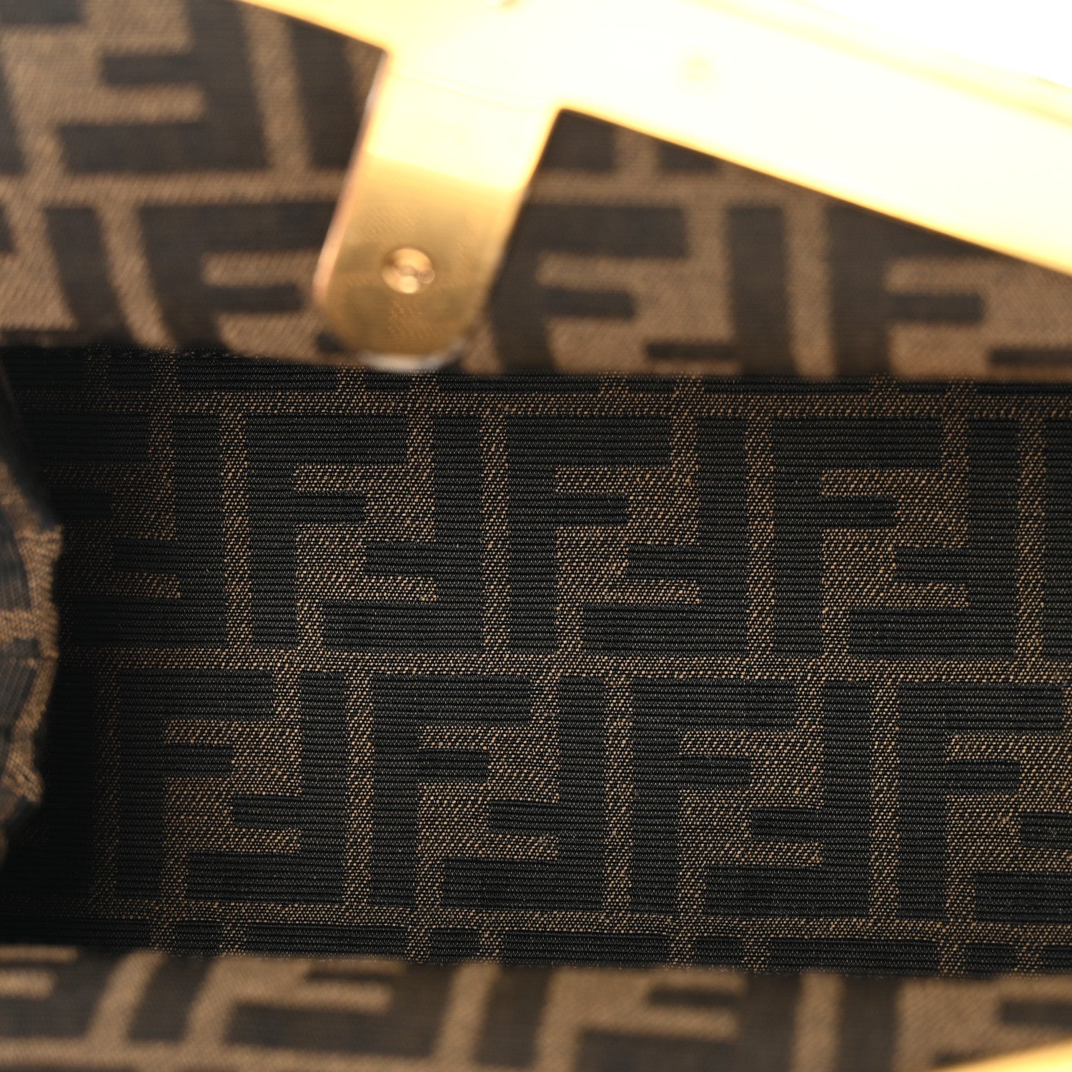 Fendi Shiny Nappa Fabric Jacquard FF 1974 Midi Fendi Tobacco Moro