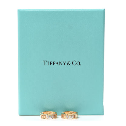 Tiffany 18K Rose Gold Diamond Atlas Hoop Earrings 5 of 5