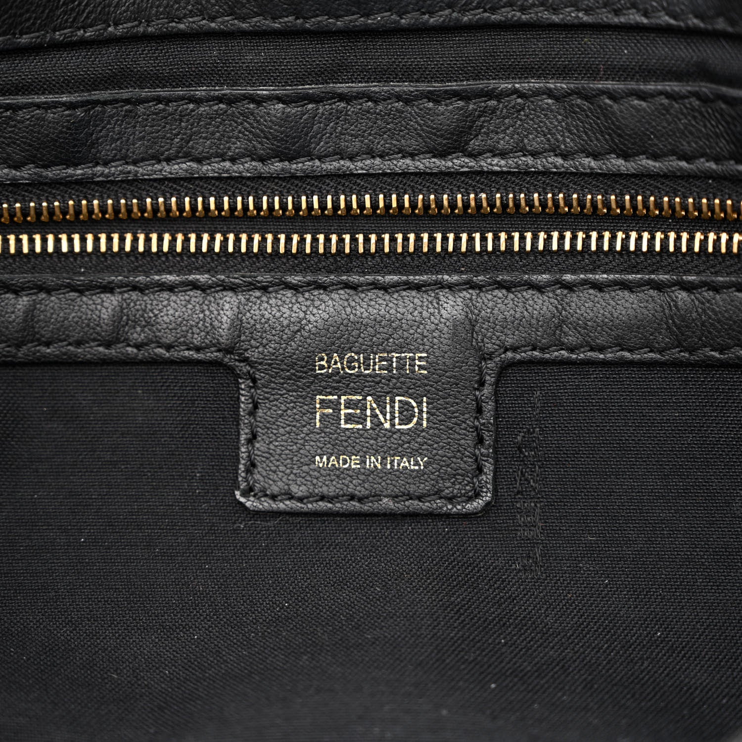 Fendi Nappa FF 1974 Embossed Baguette Black 6 of 14