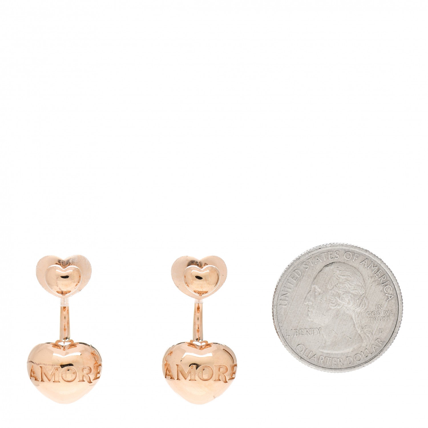 Pasquale Bruni 18K Rose Gold Enamel Amore Earrings Red 2 of 6