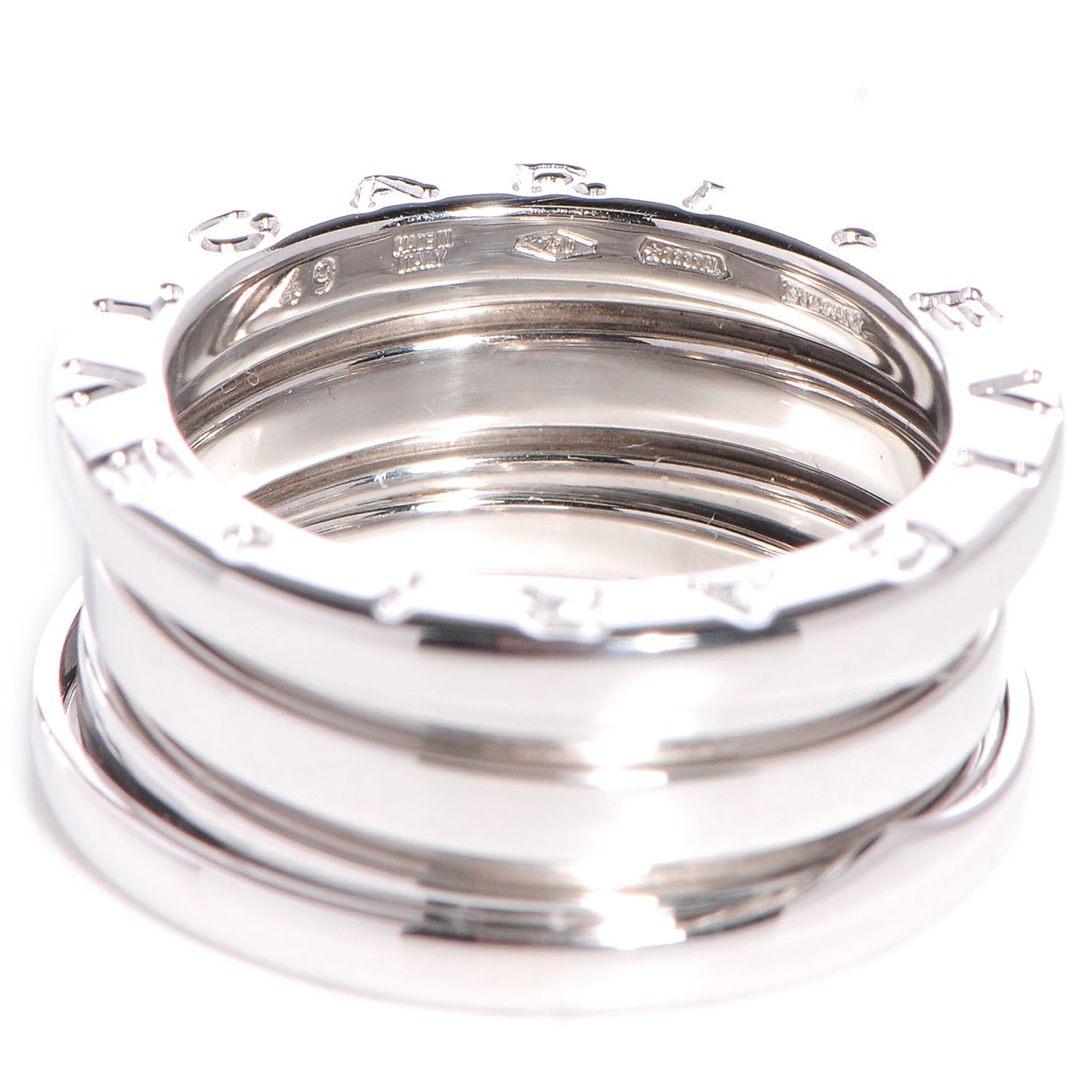 18K White Gold B.Zero1 Three-Band Ring 49 5