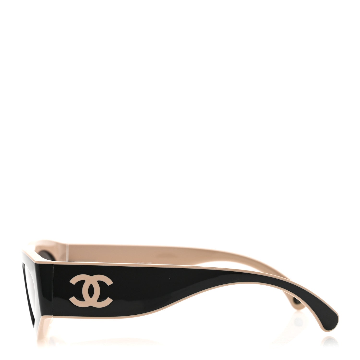 Chanel Acetate Cat Eye Sunglasses 6056 Black Beige 3 of 8