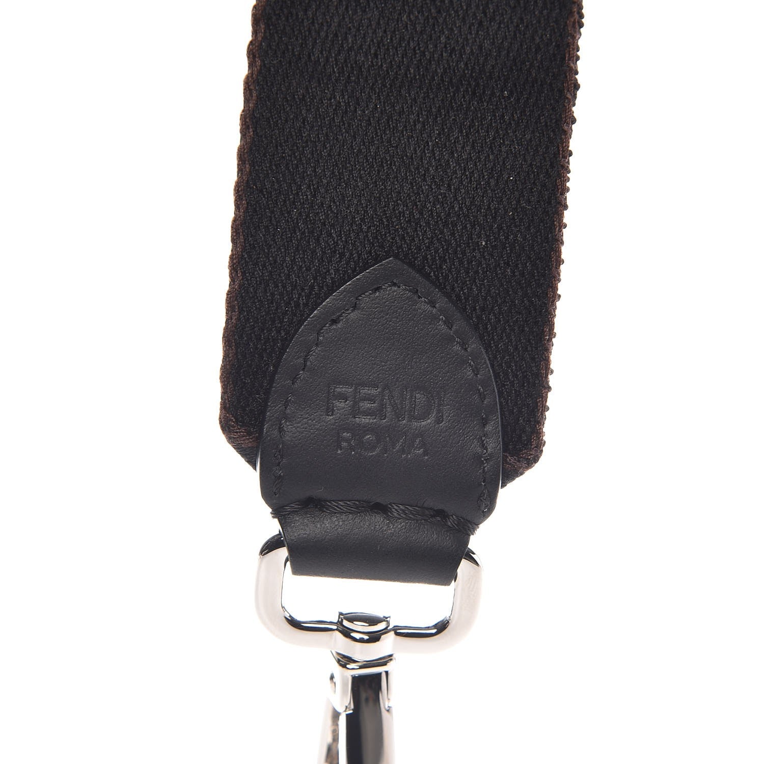 Fendi Ribbon Vitello Century FF Striped Mini Strap You Black Tobacco 4 of 5
