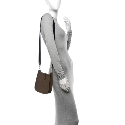 Hermes Taurillon Clemence Amazone Evelyne TPM Etoupe Bleu Indigo 2 of 11