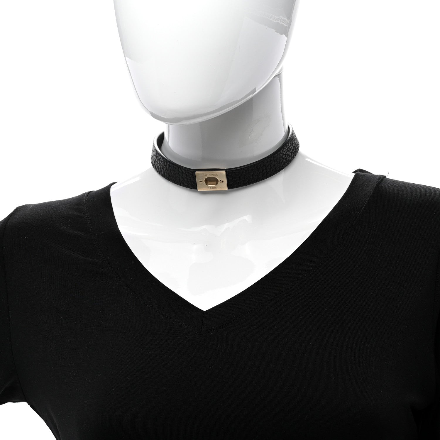 Chanel Lambskin CC Choker Necklace Black 2 of 4