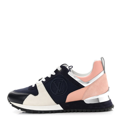 Louis Vuitton Suede Calfskin Run Away Sneakers 37 Blue Pink White 1 of 8