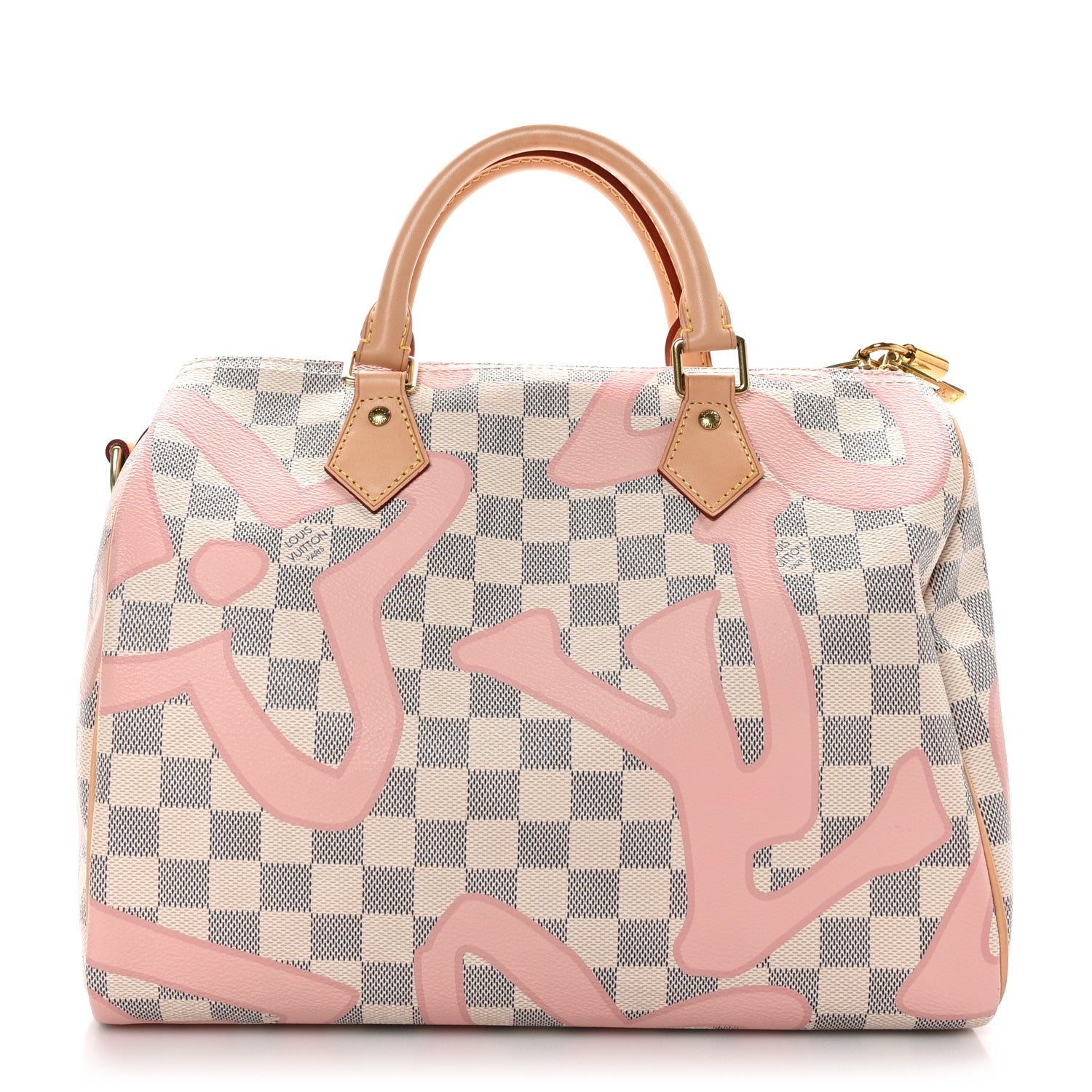 Louis Vuitton Damier Azur Tahitienne Speedy Bandouliere 30 Rose Ballerine 1 of 12