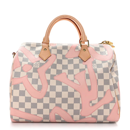 Louis Vuitton Damier Azur Tahitienne Speedy Bandouliere 30 Rose Ballerine 1 of 12