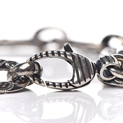 Gucci Sterling Silver Textured Interlocking G Charm Bracelet 5 of 5