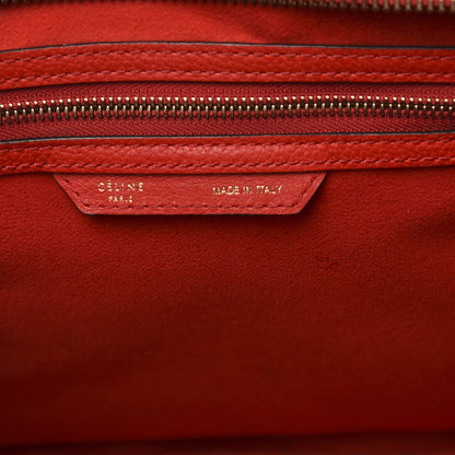 Celine Drummed Calfskin Mini Luggage Coquelicot 6 of 17