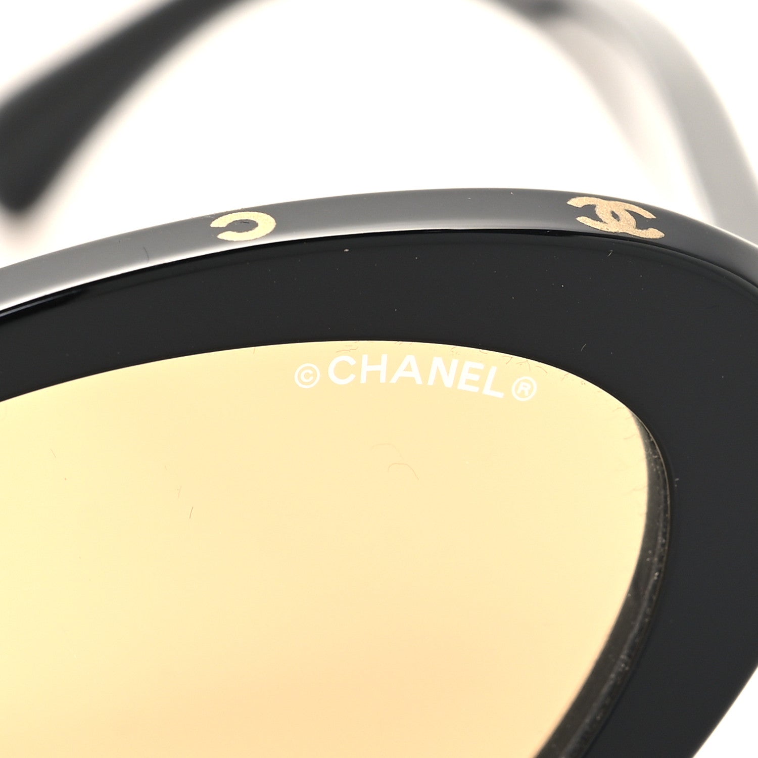Chanel Acetate 24K Gold Mirror Oval Sunglasses 5416-A Black 7 of 8