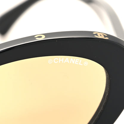 Chanel Acetate 24K Gold Mirror Oval Sunglasses 5416-A Black 7 of 8