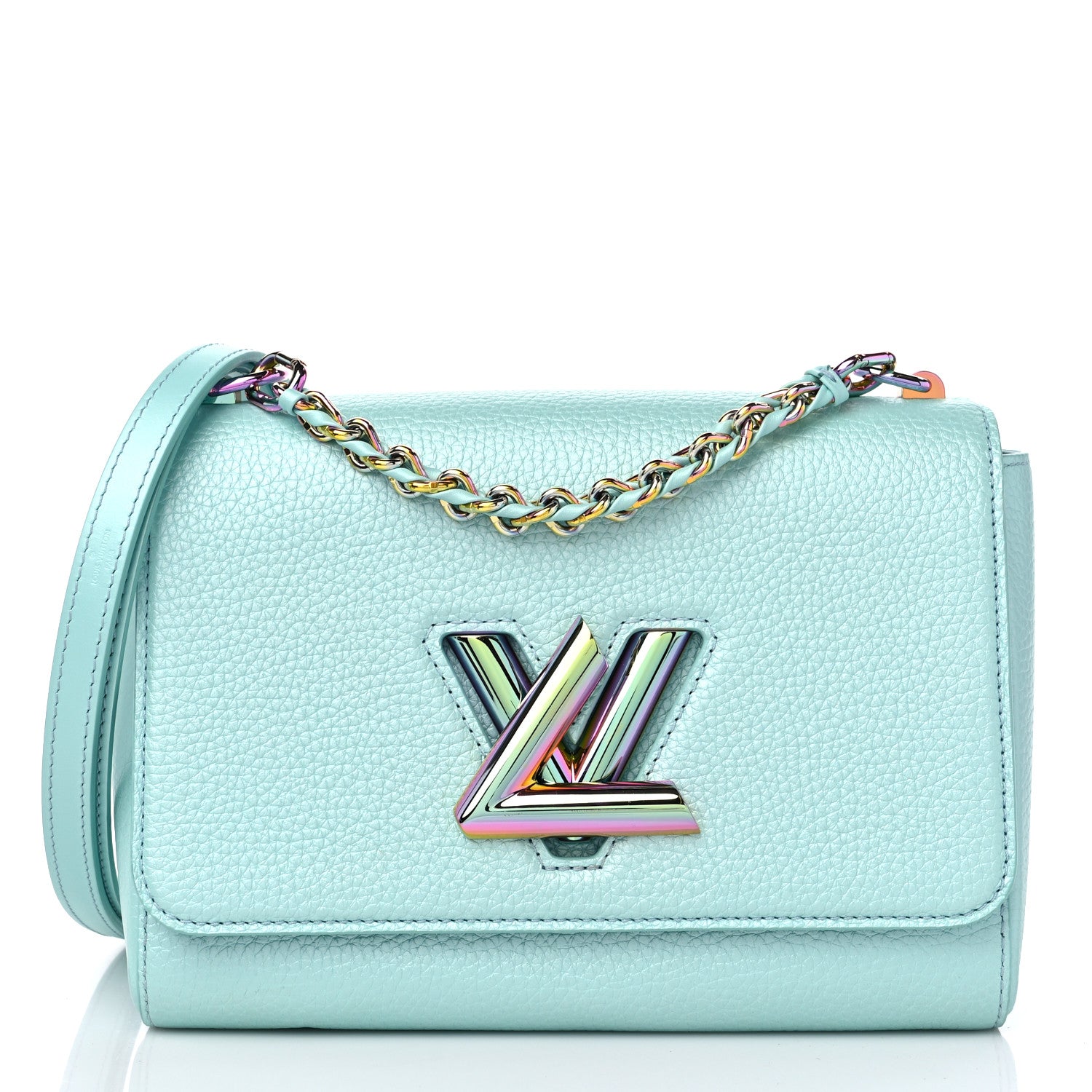 Louis Vuitton Iridescent Grained Calfskin Summer Splash Twist MM Blue 3 of 9