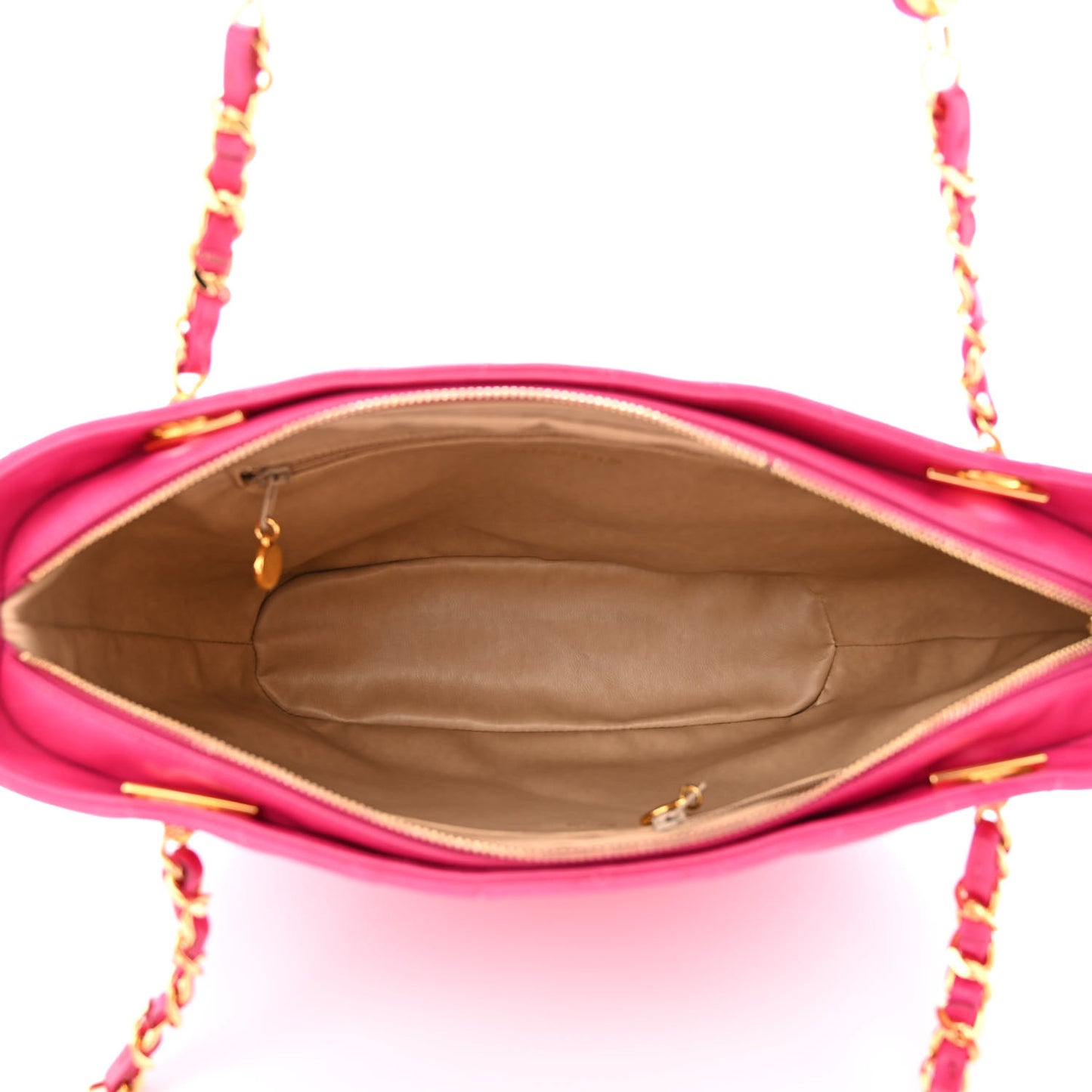 Lambskin Chevron Quilted Shoulder Bag Pink