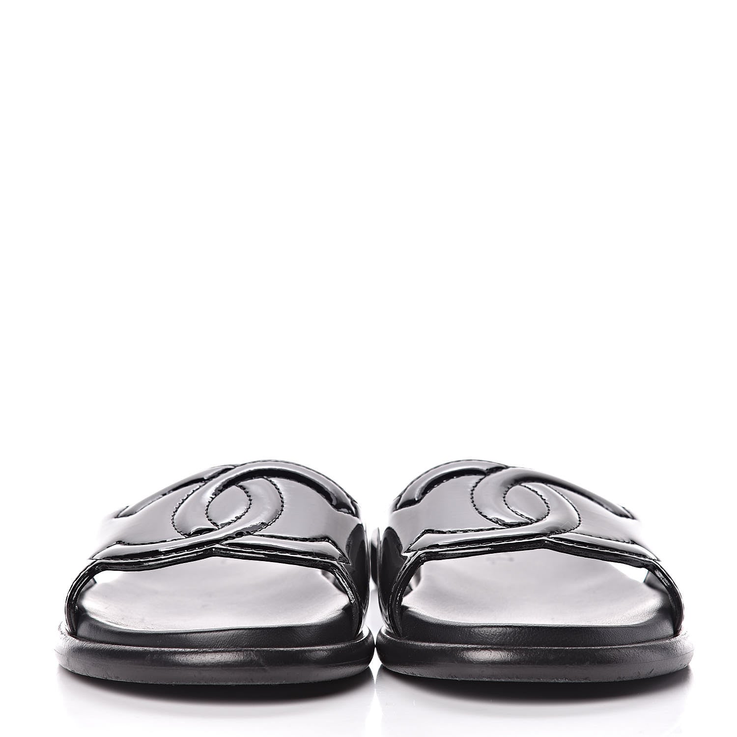 Chanel Patent Calfskin CC Slip On Mules 39 Black 2 of 12