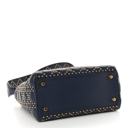 Christian Dior Calfskin Cannage Studded Medium Supple Lady Dior Navy 4 of 8