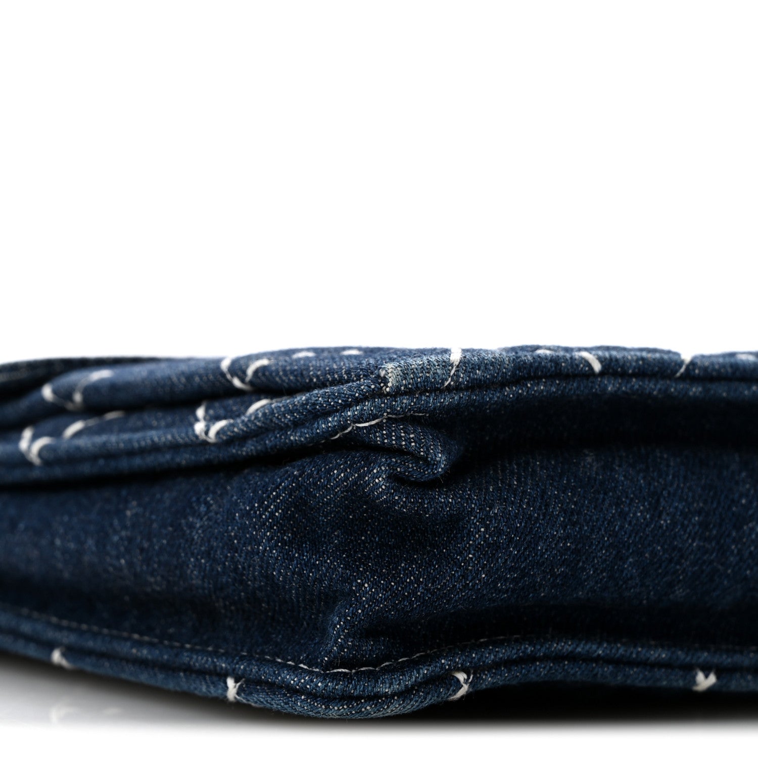 Chanel Denim Quilted Zipped Clutch Blue 10 of 12