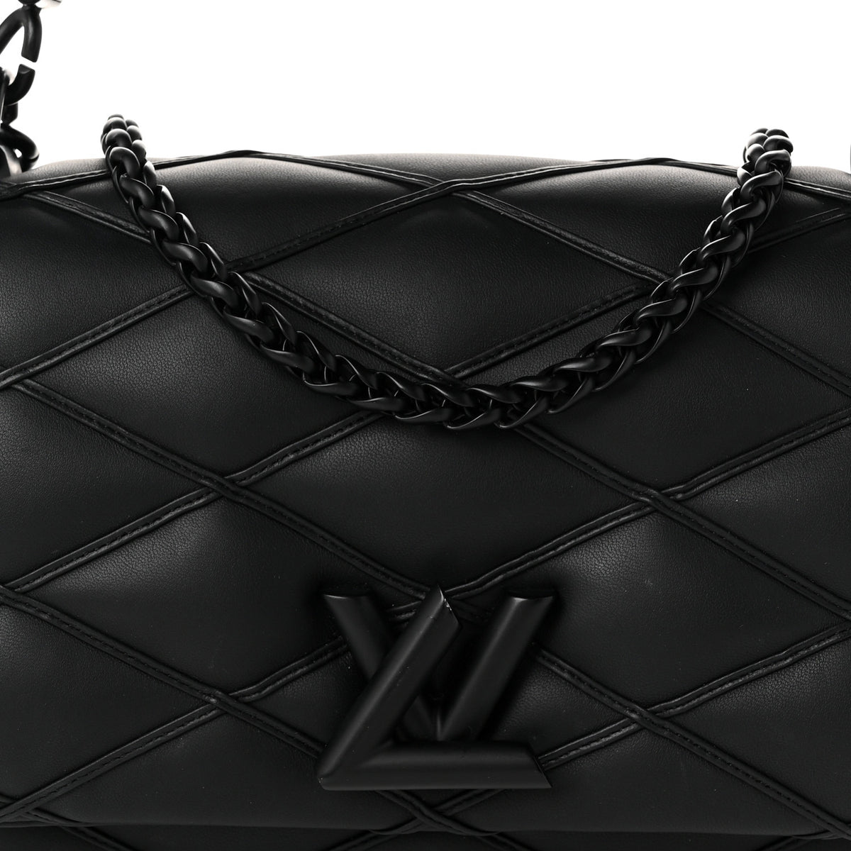 Lambskin Malletage Monochrome Top Handle GO-14 MM Black