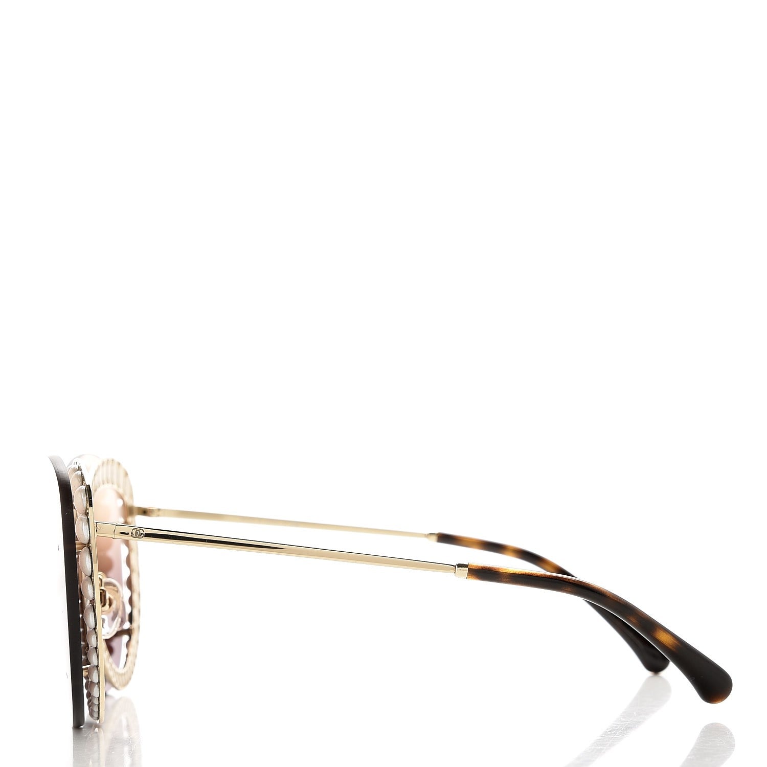 Chanel Acetate Metal Pearl Butterfly Sunglasses 4236-H Brown 3 of 7