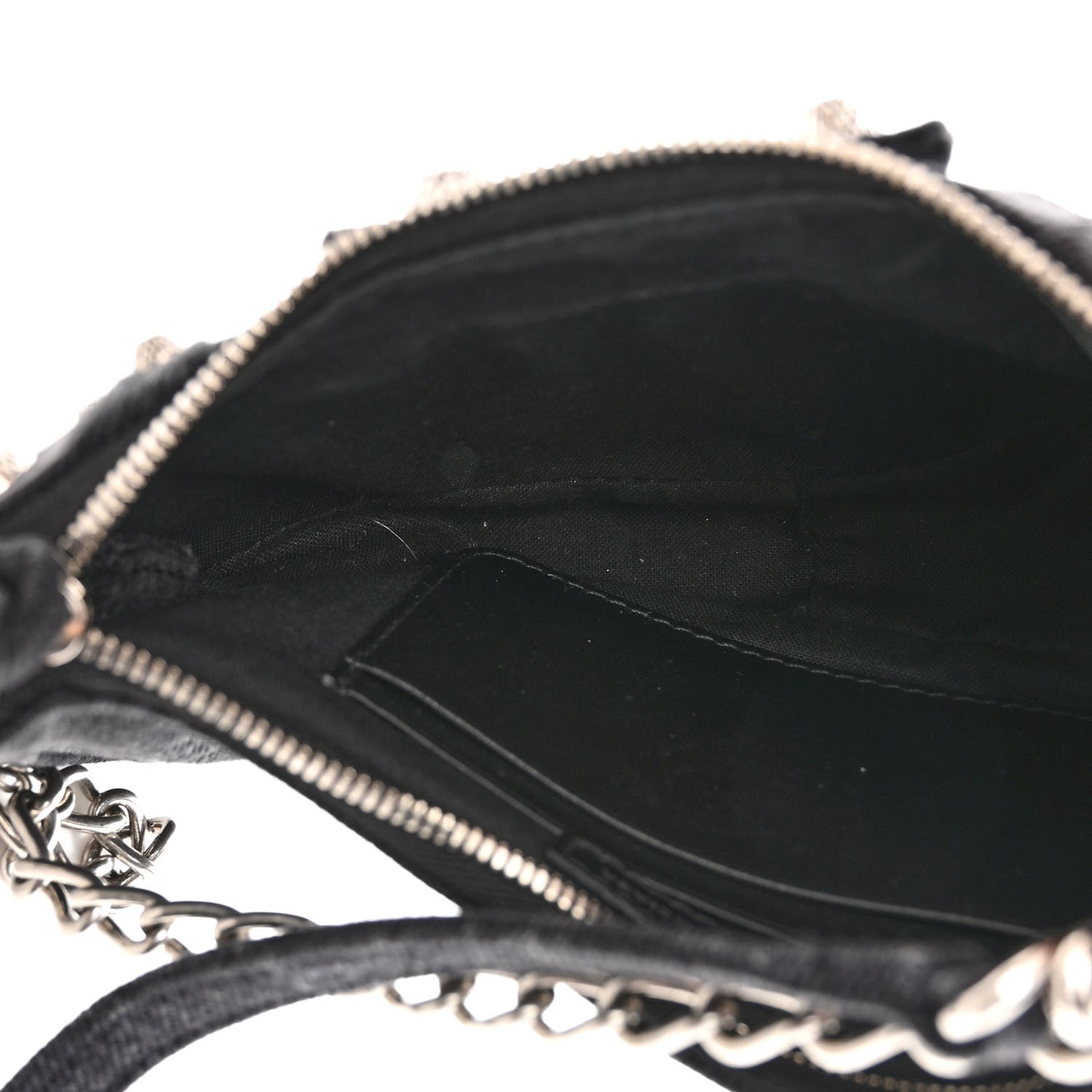 Balenciaga Washed Denim BB Monogram Le Cagole Mini Purse With Chain Black 5 of 9
