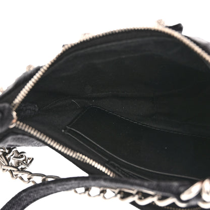 Balenciaga Washed Denim BB Monogram Le Cagole Mini Purse With Chain Black 5 of 9