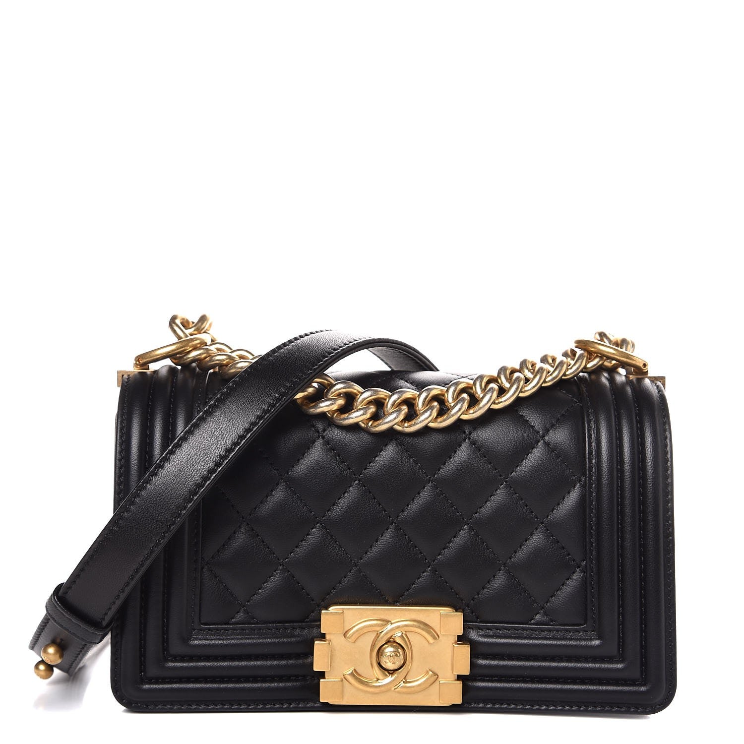 Chanel Lambskin Quilted Small Boy Flap Black 1 of 8