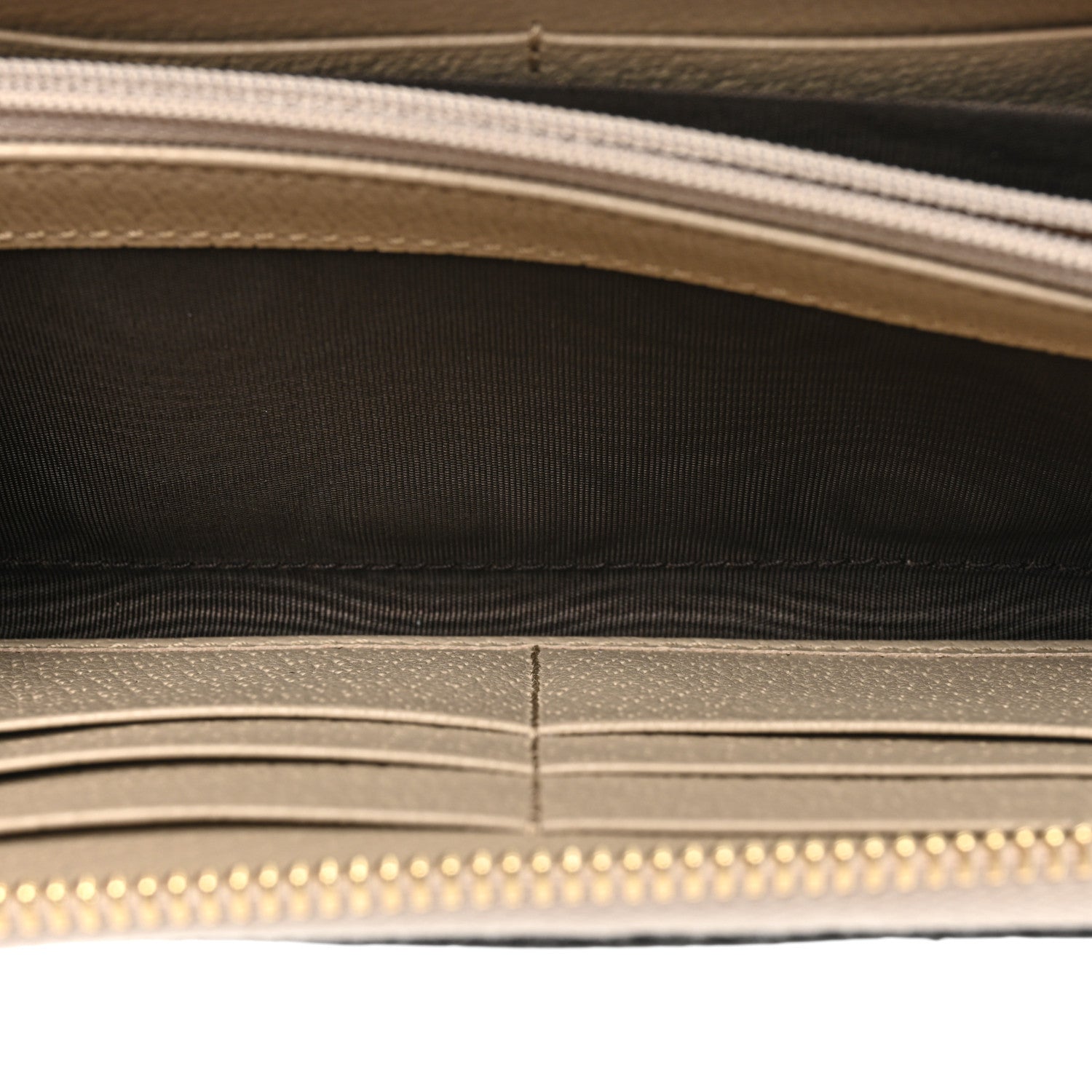 Gucci GG Supreme Monogram Textured Dollar Calfskin Web Ophidia Zip Around Wallet Beige Mystic White Oatmeal 5 of 11