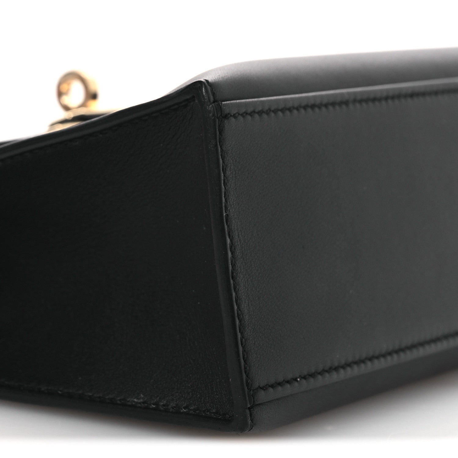 Hermes Swift Horseshoe Kelly Pochette Clutch Black Lime 9 of 12