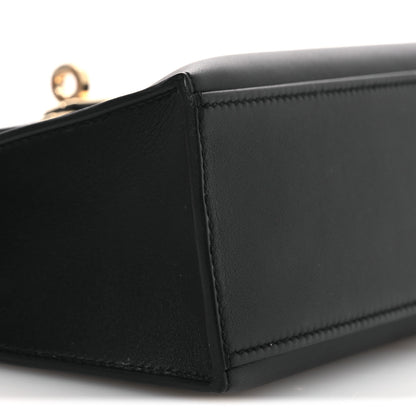 Hermes Swift Horseshoe Kelly Pochette Clutch Black Lime 9 of 12