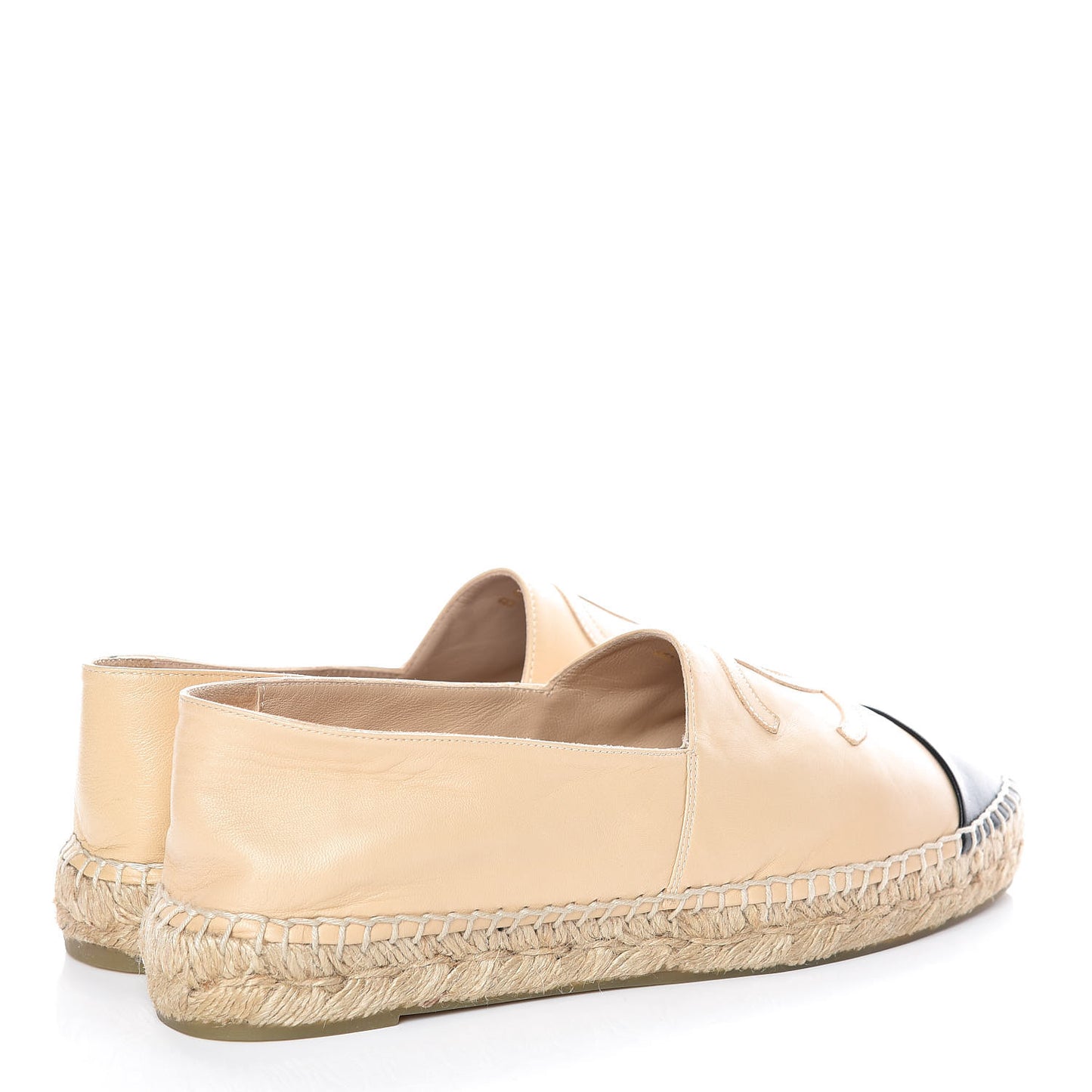 Lambskin CC Espadrilles 40 Beige Black