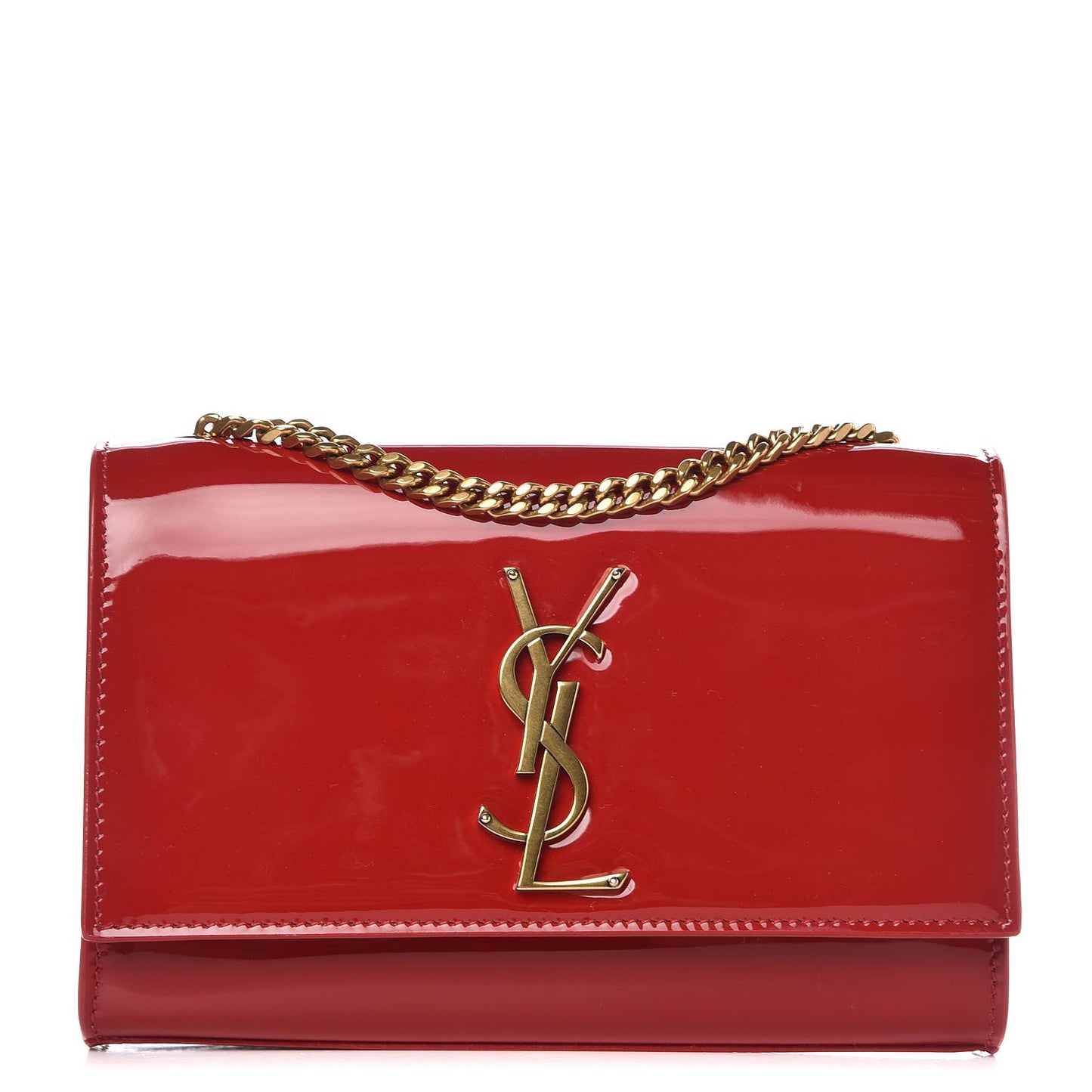 Patent Small Monogram Kate Satchel Red