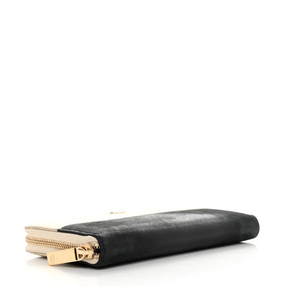Chanel Caviar Iridescent Calfskin Long Duo Zip Around Wallet Light Gold Black 4 of 13