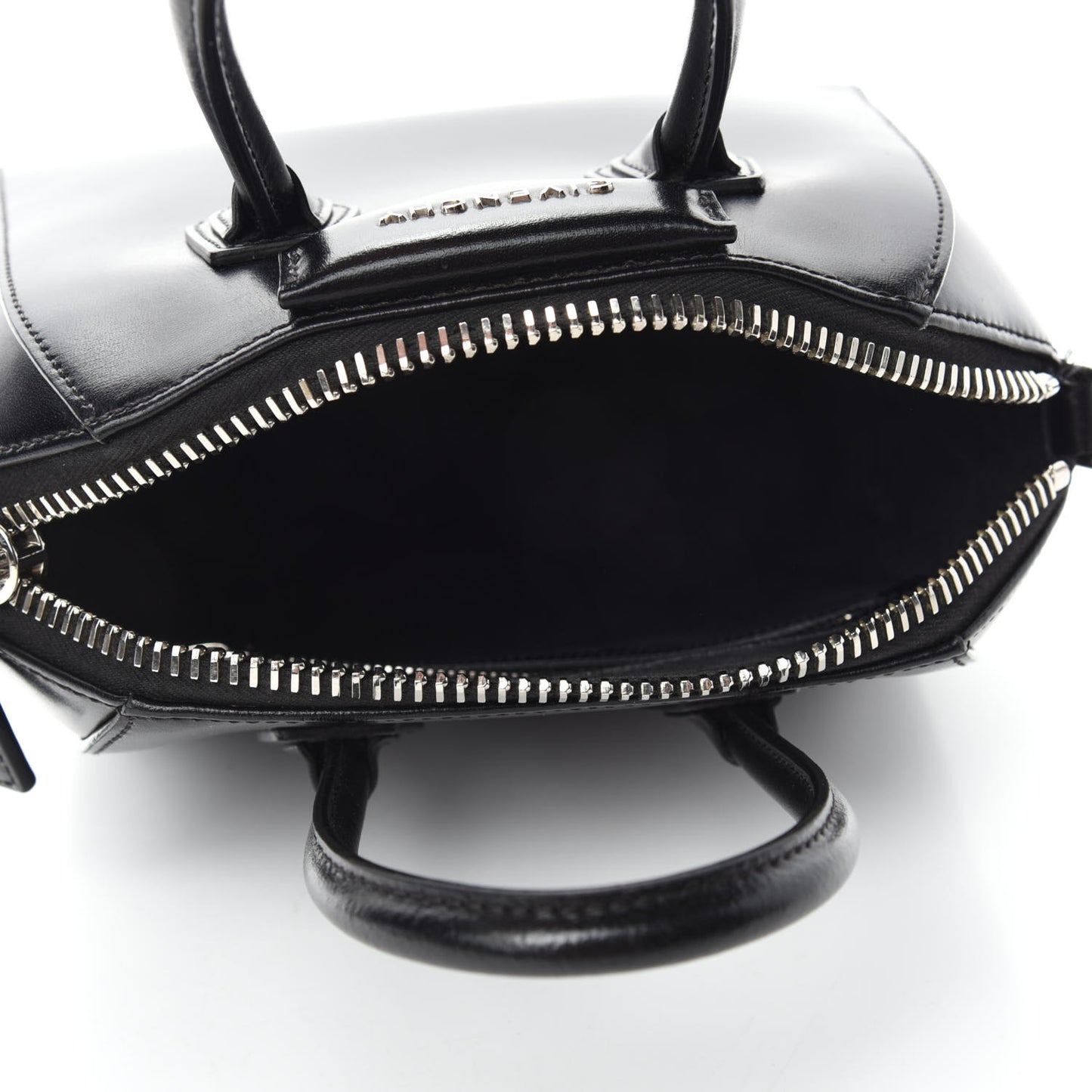 Shiny Lord Calfskin Mini Antigona Black