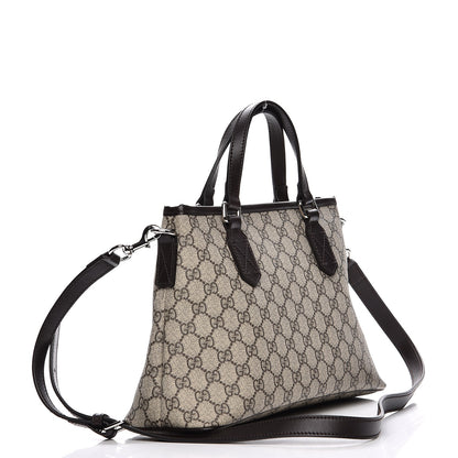 Gucci GG Supreme Monogram Small Zippered Tote Dark Brown 4 of 9