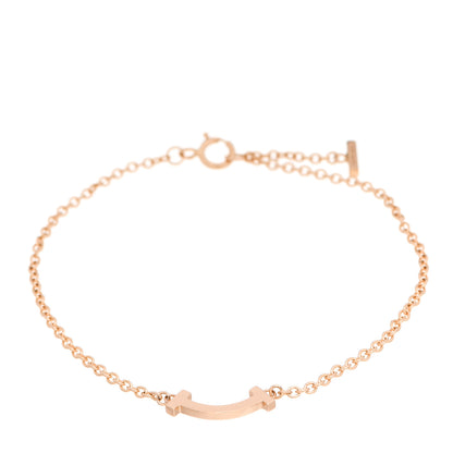 Tiffany 18K Rose Gold Mini T Smile Bracelet 1 of 4