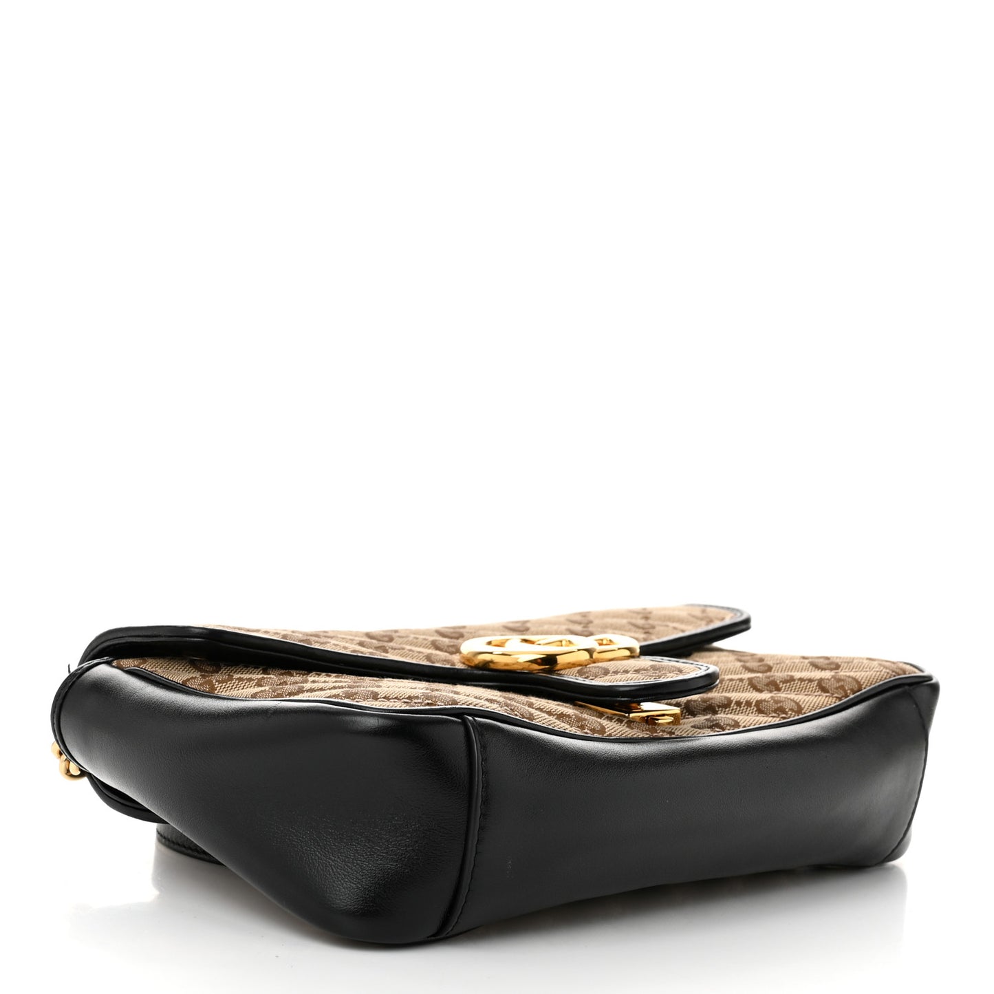Monogram Matelasse Diagonal Small GG Marmont Shoulder Bag Beige Black