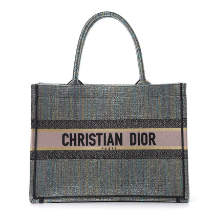Christian Dior Metallic Toile Medium Middle East Rose Gold Book Tote 1 of 10