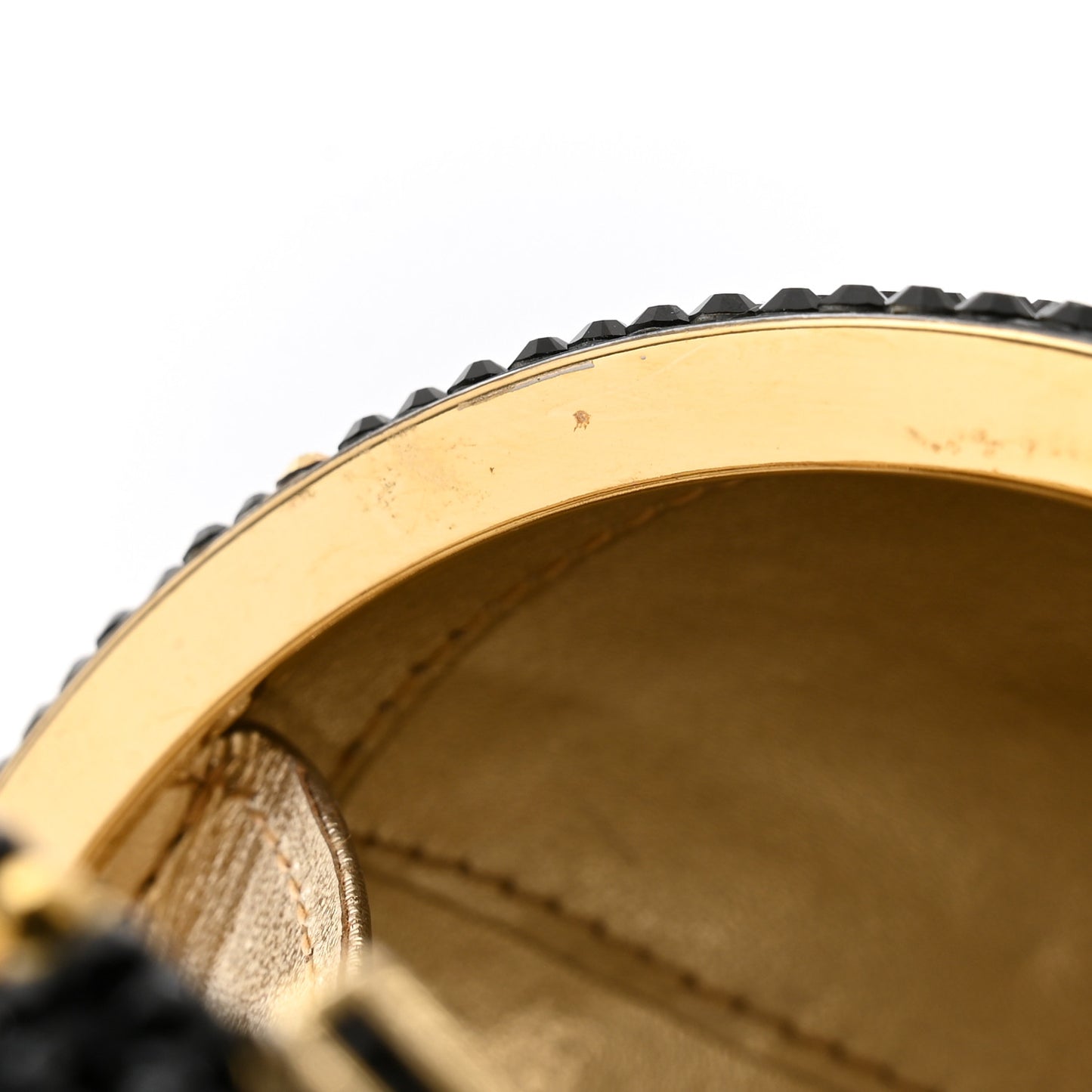 Crystal Basketball Minaudiere Clutch Black Gold
