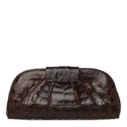 Nancy Gonzalez Crocodile Clutch Brown 1 of 26