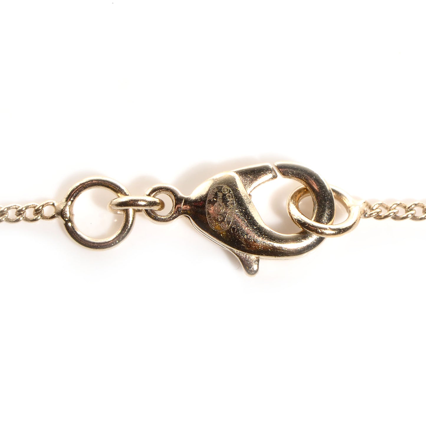 Crystal Baguette CC Necklace Light Gold