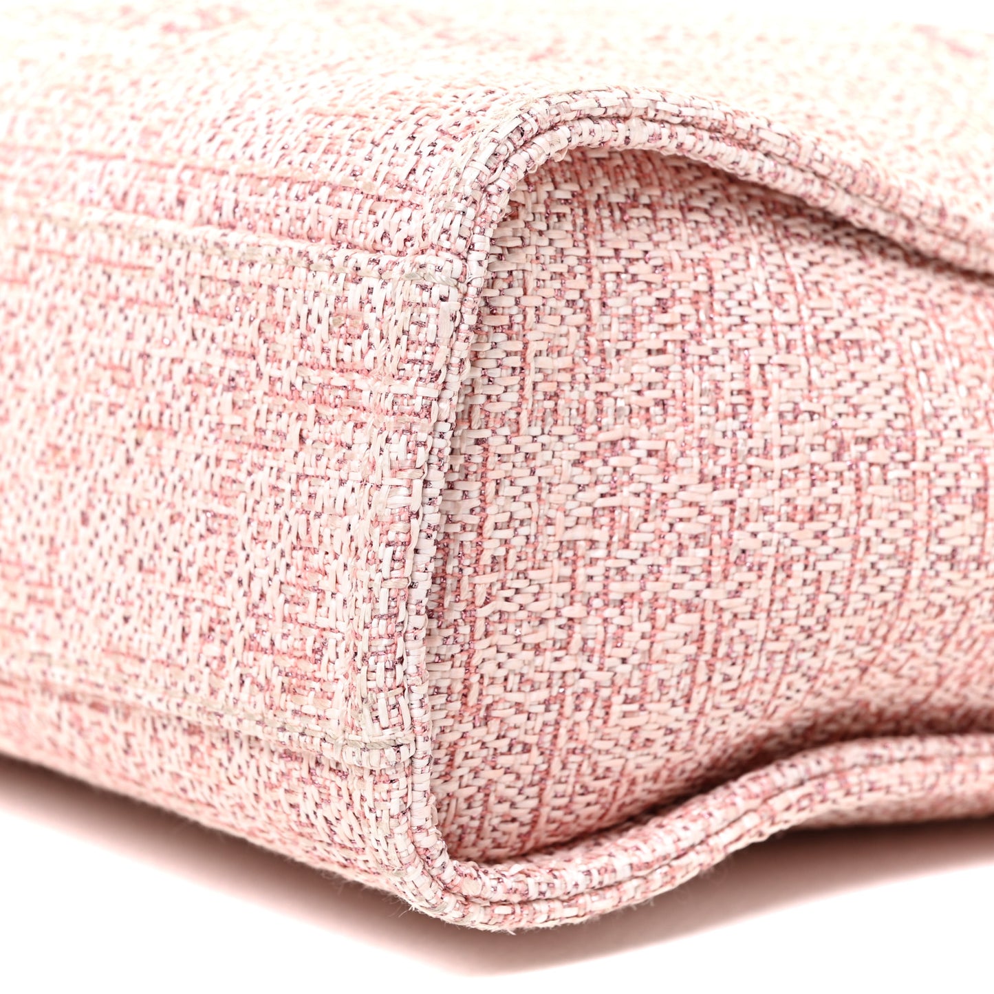 Lurex Boucle Mini Deauville Tote Pink