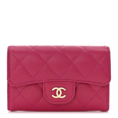 Chanel Caviar Quilted Flap Card Holder Wallet Fuchsia 1 of 9