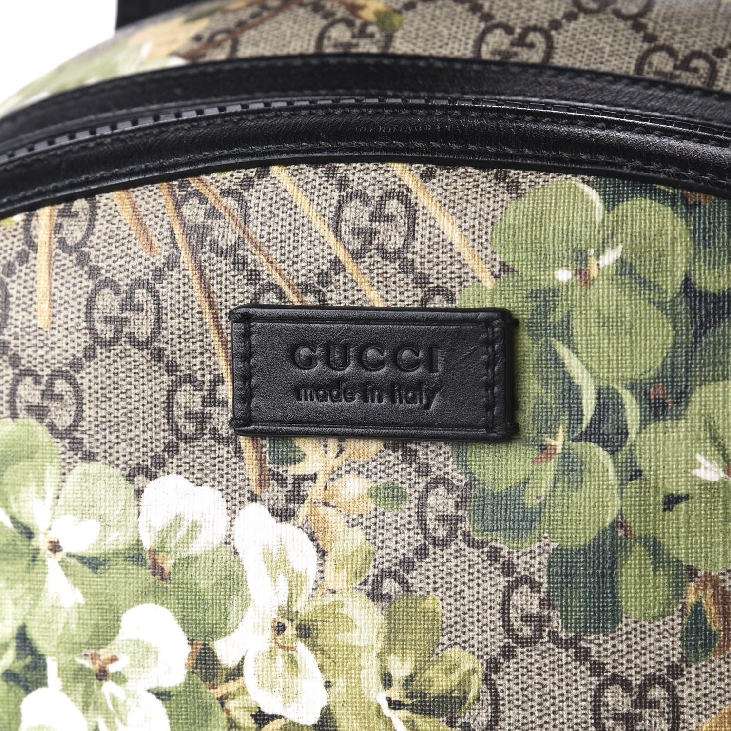 Gucci GG Supreme Monogram Blooms Medium Day Backpack Beige New Military Black 9 of 9
