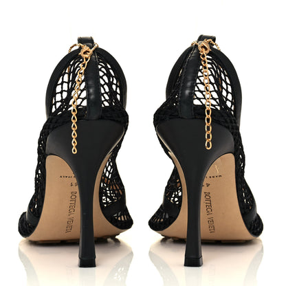 Bottega Veneta Mesh Calfskin Chain Stretch Pumps 41 Black 5 of 8