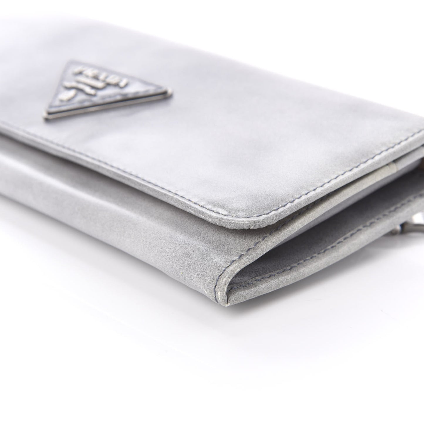 Spazzolato Tria Continental Flap Wallet Grigio