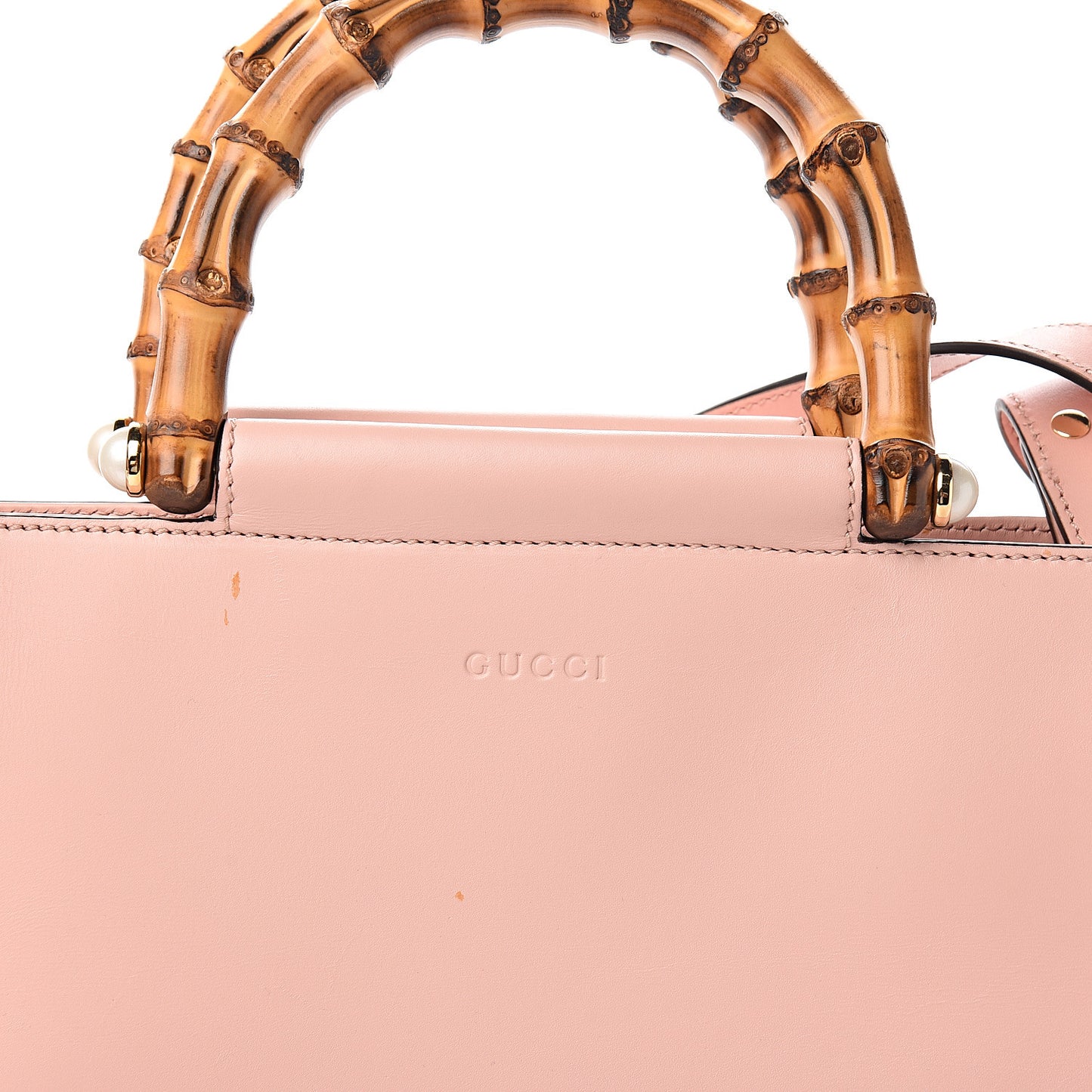 Nappa Bamboo Medium Nymphaea Top Handle Bag Perfect Pink