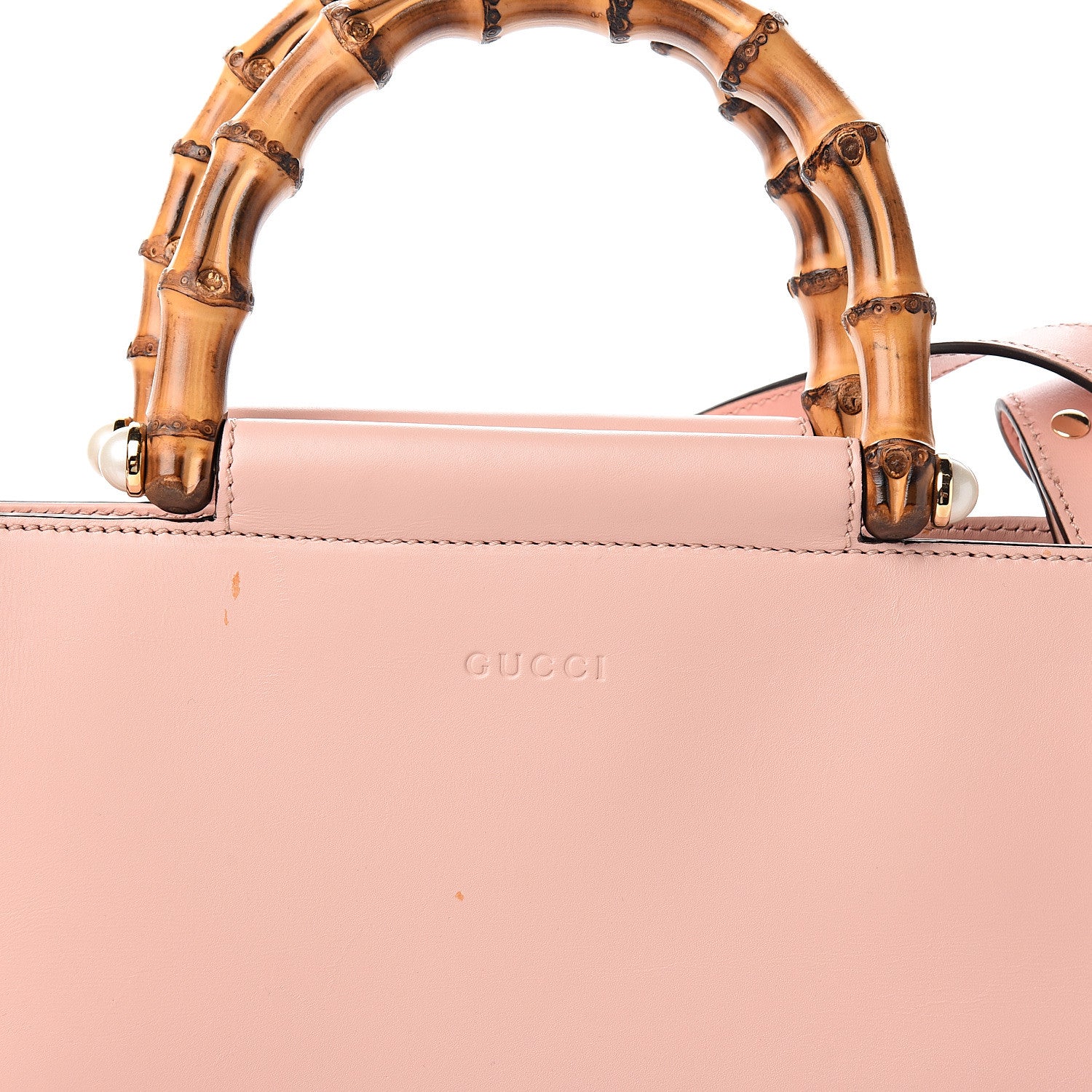 Gucci Nappa Bamboo Medium Nymphaea Top Handle Bag Perfect Pink 10 of 10