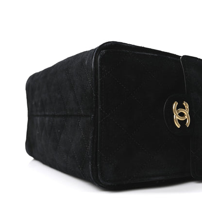 Chanel Suede Quilted Small Chanel 25 Handbag Black 10 of 10