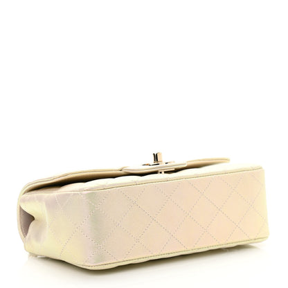 Chanel Iridescent Lambskin Quilted Mini Rectangular Flap Ivory 4 of 11
