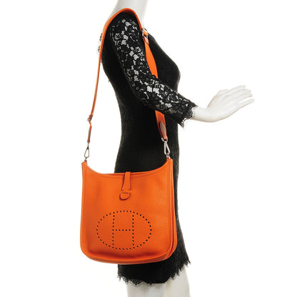 Hermes Taurillon Clemence Evelyne III PM Orange 2 of 16